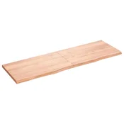 Zidna polica svjetlosmeda 160x50x(2-4) cm obradena hrastovina