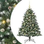 Vidaxl Umestno božično drevo Zelena 120 cm PVC, plastika in jeklo