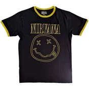 Nirvana Double Happy Face Ringer Black XL Majica