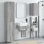 Komplet omaric za kopalnico 3 kos Siva Sonoma