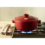 Keramični lonec s pokrovom ? 22 cm 2,5 L rdeči Emile Henry