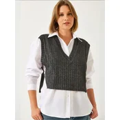 Bianco Lucci Bluza temno siva/bela