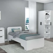 Hanah Home Ram za krevet Luses, 94.4x193.6x80 cm, Beli