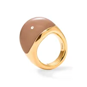 BERRIES prstan ženski pozlačen srebrni emajl Viva Mocha Mousse XL Ring