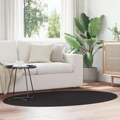 vidaXL Preproga HUARTE Črna 120x170 cm Ovalna
