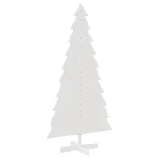 Vidaxl Lesena novoletna jelka za okras bela 180 cm trdna borovina