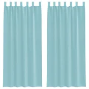 Vidaxl Voile zavese z zankami 2 kosa turkizne 140x225 cm