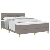 Vidaxl Postelja z vzmetnico z blazino Taupe 160 x 200 cm blago