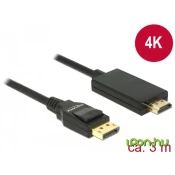 DELOCK Displayport Kabel DP -> HDMI St/St 4K 3.00m črna 85318