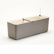 Sivo-bel samozalivalni lonček za rastline Plastia Berberis, dolžina 78 cm