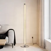 Lindby LED-stojna svetilka Hadis, RGB, daljinski upravljalnik, bela, 120 cm - Dnevna soba/jedilnica - Sodobni - bel, krom - Plastika