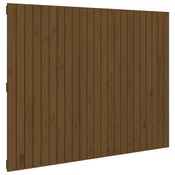 Vidaxl Stensko posteljno vzglavje medeno rjavo 146,5x3x110 cm borovina