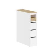 SoBuy SoBuy Nizka kopalniška omara s štirimi predali Bela 20x60x82cm Sodobno BZR54-K-W, (5000117429)