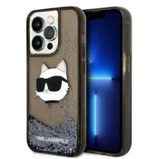 Karl Lagerfeld etui za iPhone 14 Pro Max, Glitter Choupette Head, črn