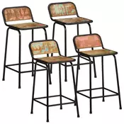 Vidaxl vidaXL Barski stoli 4 kosi 46x35,5x80 cm masivni predelani les