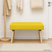 Vidaxl Bench z kanalnim oblazinjenjem Svetlo rumena 80 x 40 x 46 cm