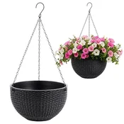 LIVEFY viseči cvetlični lonec Flowers 26cm, črn