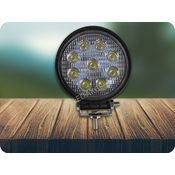 TruckLED Delovna svetilka LED Epistar, 27W, okrogla 2200lm, 12/24V, IP67 [L0076]