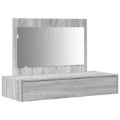 Vidaxl Toaletna mizica Siva 100 x 40 x 70 cm Konstruiran les