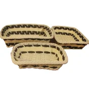 shumee pravokotne pletene košare 26 x 21 x 7 22,5 x 17 x 6,5 19 x 14 x 6 - 3 kosi