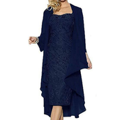 Ženska elegantna obleka STOCKARD DR-EL-1555, temno modra