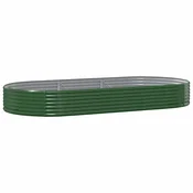 Vidaxl Visoka greda iz cinkanega jekla 296x140x36 cm zelena