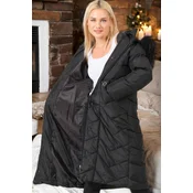 Z6751 DEWBERRY WOMENS COAT-STRAIGHT BLACK