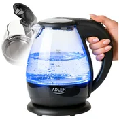 Adler AD 1224 electric kettle 1.5 L Black,Transparent 2000 W