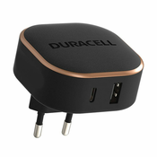 Duracell USB + USB-C omrežni polnilnik, 30 W (črn)