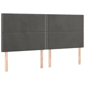 Vidaxl Vzglavje postelje temno sivo 160x5x118/128 cm žamet