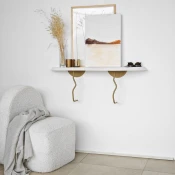 Hanah Home Zidna polica Lierre, 99x22 cm,Bela