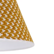 Duolla Lampshade Sofia 25 cm, rumen vzorec v obliki petelinjega koraka - rumena, bela - Tkanine/tekstil