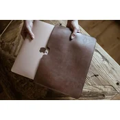 Temno rjava ročno izdelana usnjena torba za MacBook 16