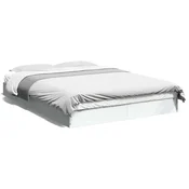 shumee vidaXL Posteljni okvir, bel, 140x200 cm, material na osnovi lesa