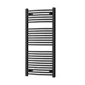 Radiator z ukrivljenim sušilnikom za brisače 1200x600 mm črn