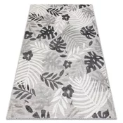 eoshop Preproga Structural BOTANIC 65245 Monstera listi ravno tkani na balkonu, terasi - siva ( - Velikost: 117x170 cm)
