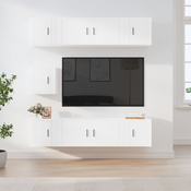 vidaXL Komplet TV omaric 7-delni bel inženirski les