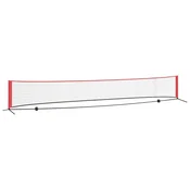 Vidaxl Teniška mreža Črna in rdeča 595 x 90,5 x 87 cm Poliester