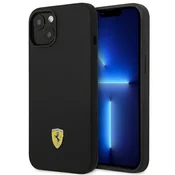Ferrari ovitek za iPhone 14 6.1 (silikonski z metalnim logotipom, črn)