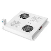 Digitus NWSZ Dachlüftereinheit für Unique Netzw, & Dyna, Basic 2 Lüfter, Schalter, Thermostat, 276 m3 zirk,/h, Farbe, Siva (RAL 7035) (DN-19 FAN-2-N)