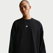 Nike Club Mens Oversized French-Terry Crew-Neck Sweatshirt - Black - Cotton/Polyester