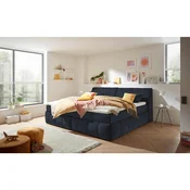 MID.YOU POSTELJA BOXSPRING 200 cm  x 240 cm , tekstil, leseni material črna