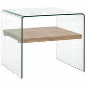 Stolic za kavu prozirni 50 x 50 x 45 cm od kaljenog stakla