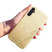 Silikonski ovitek z bleščicami Bling za Samsung Galaxy A55 - zlat