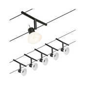 Paulmann 94450 - SET 5xGU5,3/10W Lestenec na vrvici SHEELA 230V črna