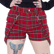 Ženske kratke hlače HEARTLESS - ECHO - RDEČI TARTAN - POI1416