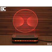 Black Cut 3D Lampa Crna rupa Crvena