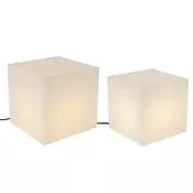 Set dveh zunanjih talnih svetilk belih 30 in 38 cm kvadratnih IP44 - Nura