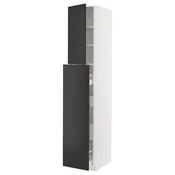 METOD / MAXIMERA Vis.elem. s izvl.funk. 4fi/1vr/2pol, bela/Nickebo boja antracita, mat, 40x60x220 cm