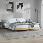 shumee vidaXL Posteljni okvir, hrast sonoma, 200x200 cm, material na osnovi lesa